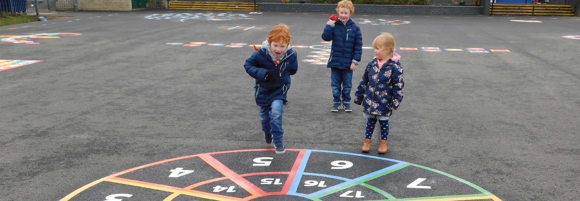 kids playing playground markings