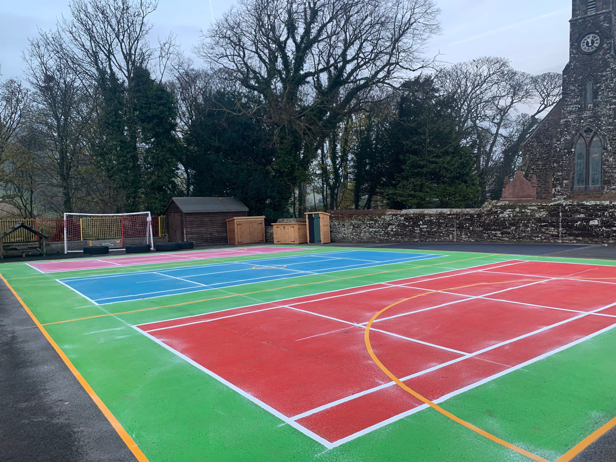 Netball and Tennis Court Including Endurance Surface Covering