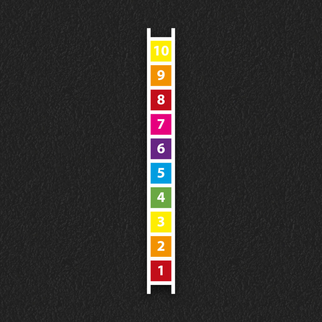 Thermoplastic snakes and ladders playground markings at a UK school