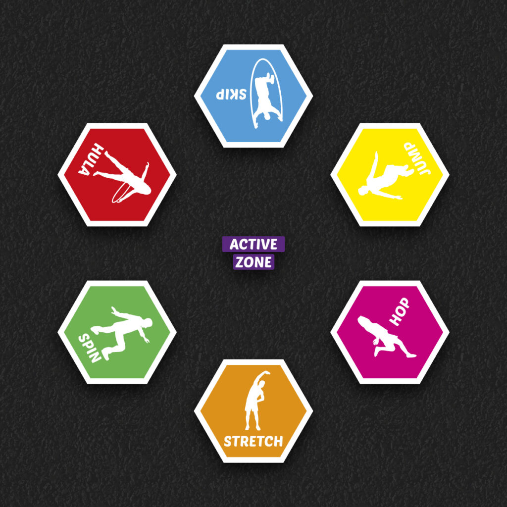 Thermoplastic active zones playground markings at a UK school