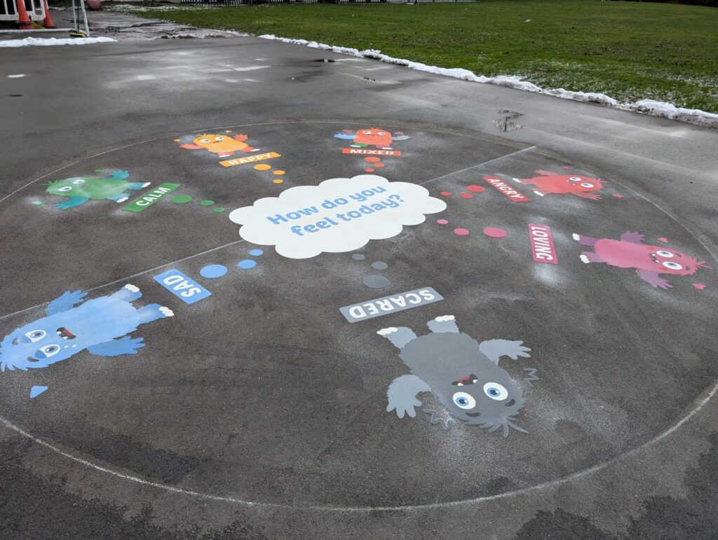 Thermoplastic sensory and calm playground markings at a UK school