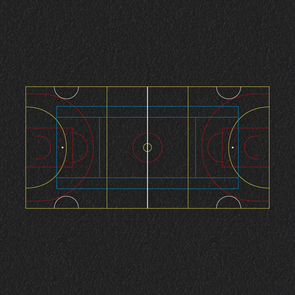 Thermoplastic sports courts playground markings at a UK school