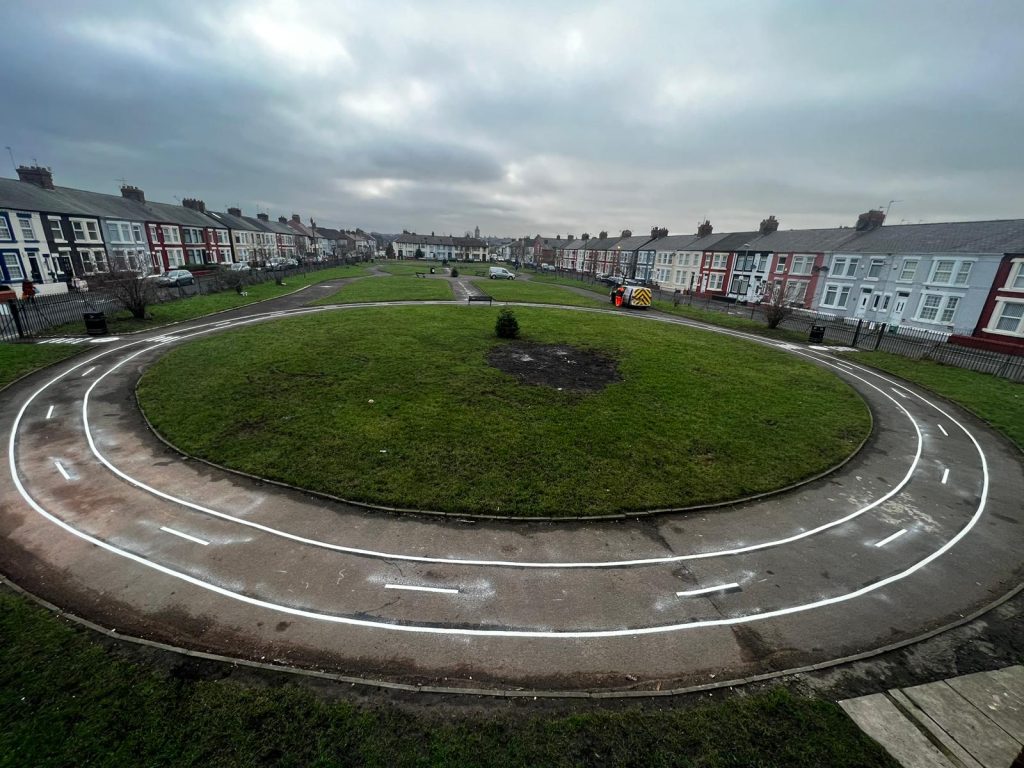 Thermoplastic roadways and road safety playground markings at a UK school