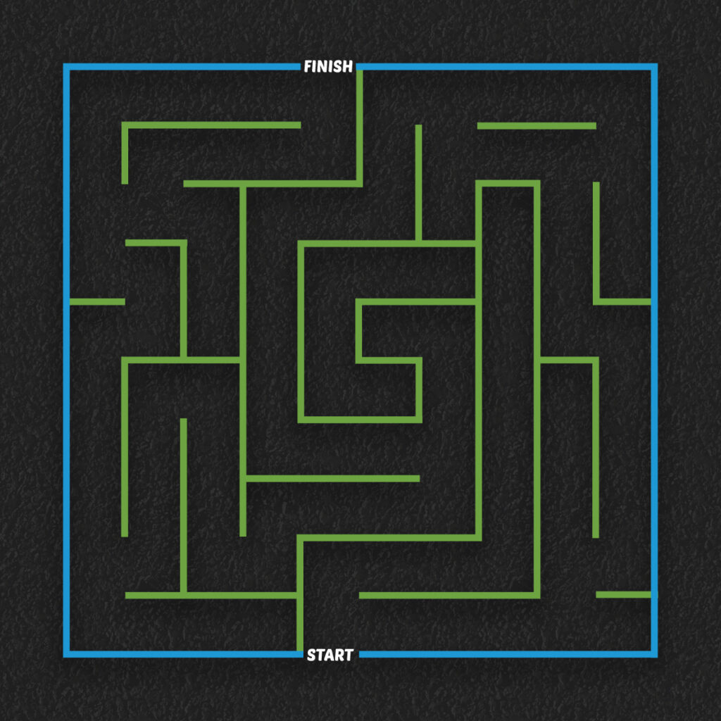 Thermoplastic mazes playground markings at a UK school