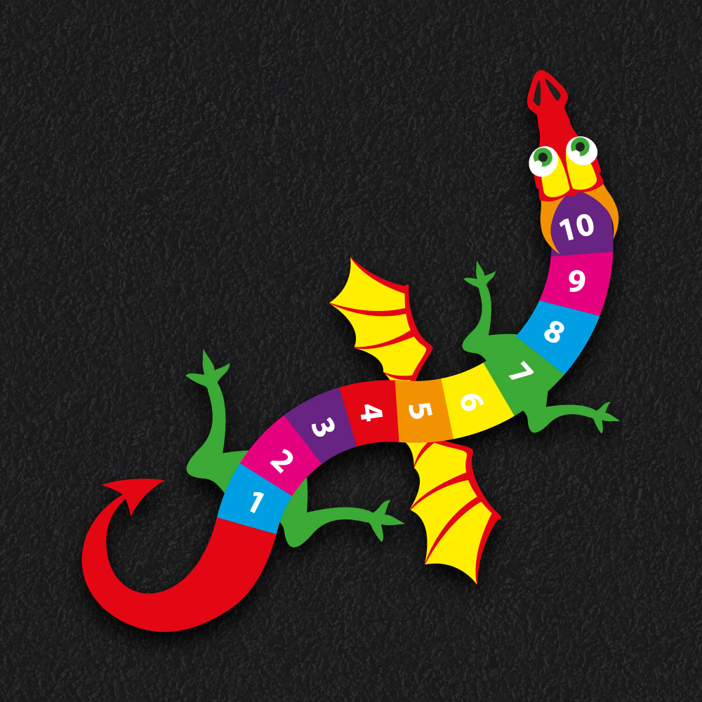 1 – 10 Dragon thermoplastic playground marking