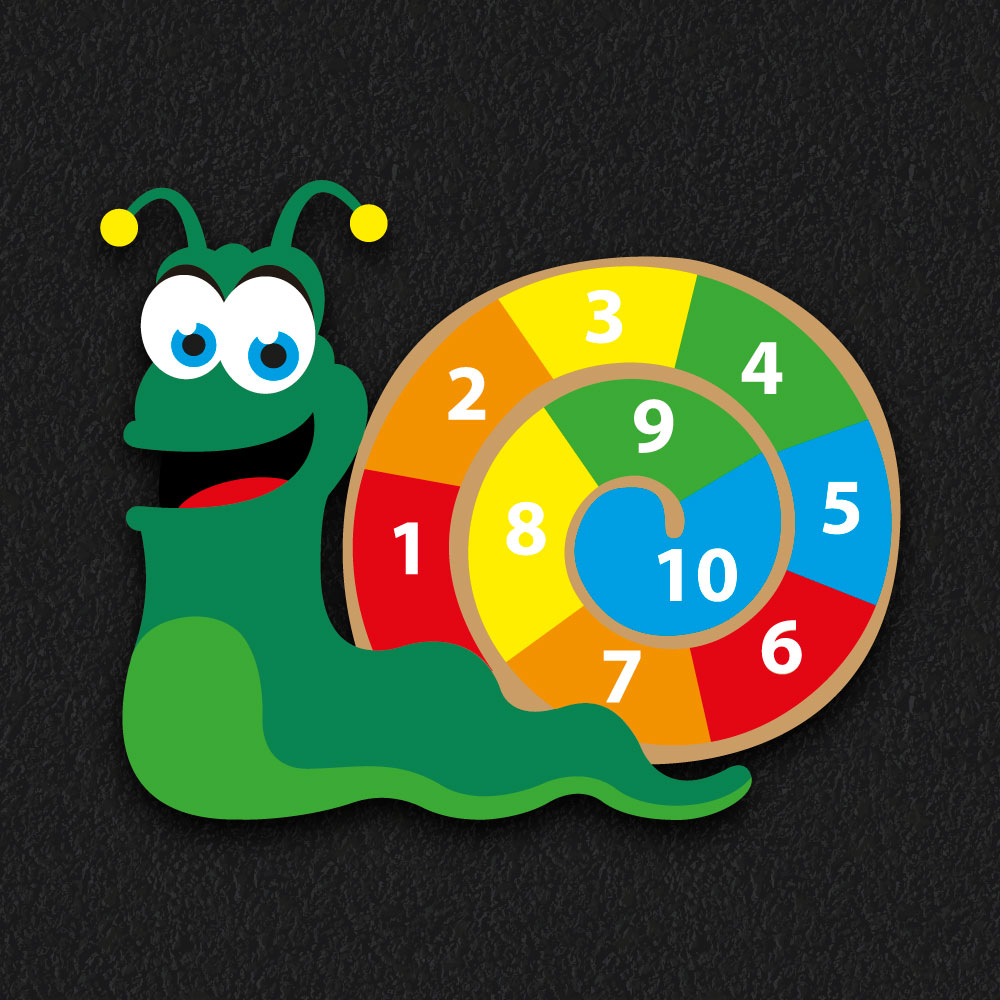 1 – 10 Snail thermoplastic playground marking