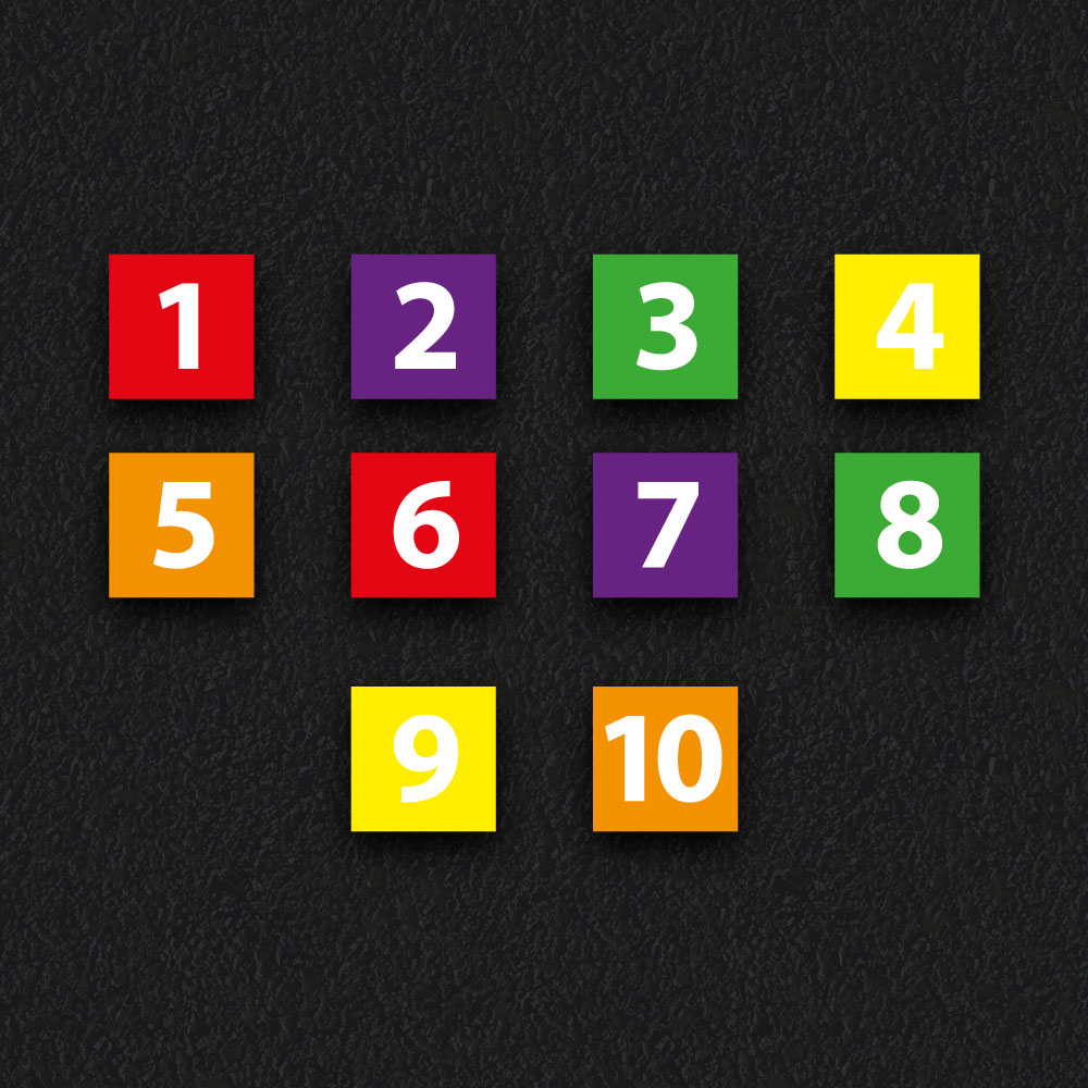 Numbered Squares 1 – 10 thermoplastic playground marking