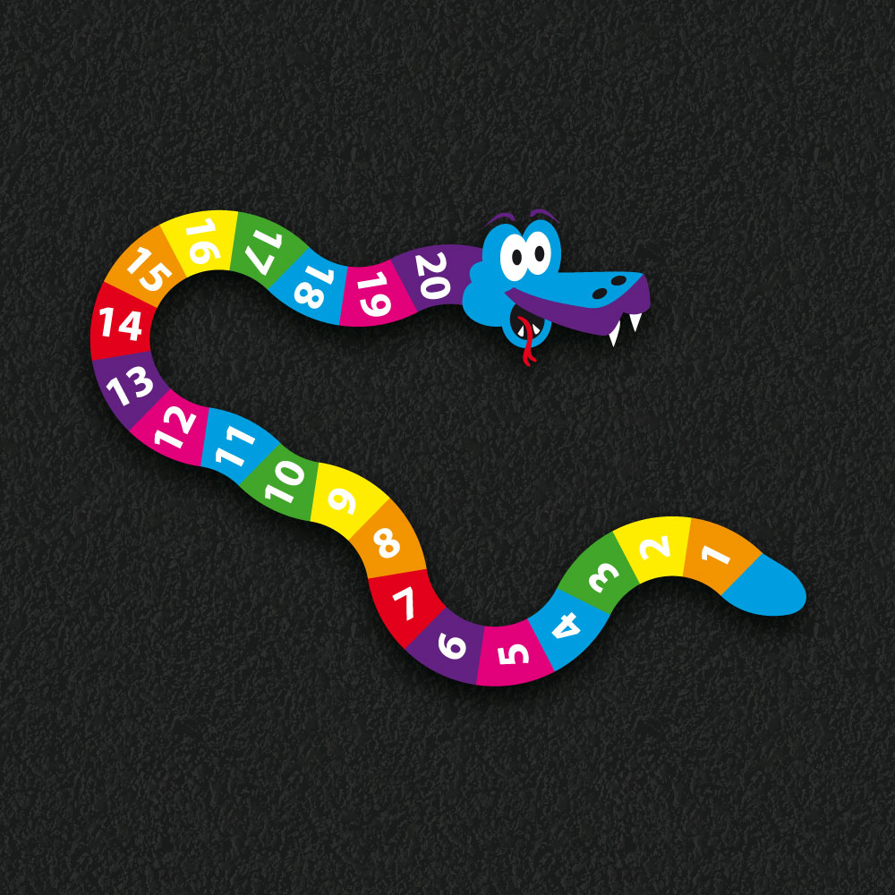 1 – 20 Snake thermoplastic playground marking