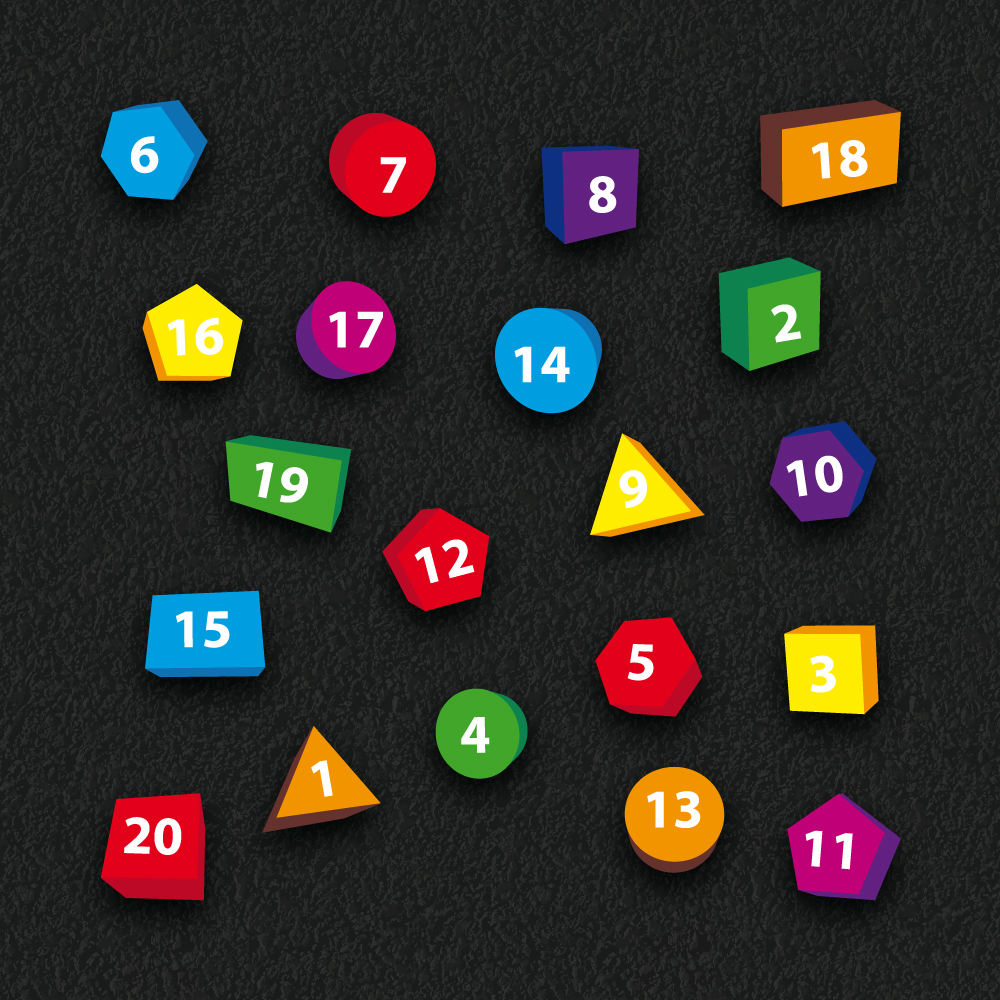 3D 1-20 Shapes thermoplastic playground marking