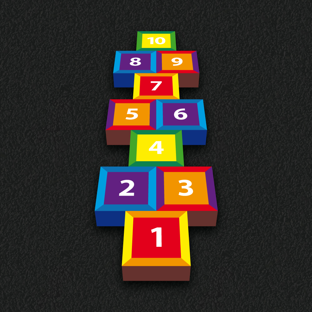 3D Hopscotch thermoplastic playground marking