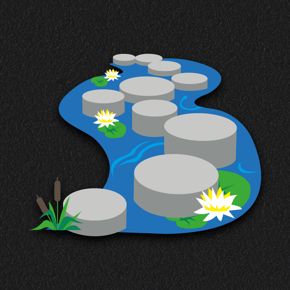 3D Stepping Stones thermoplastic playground marking