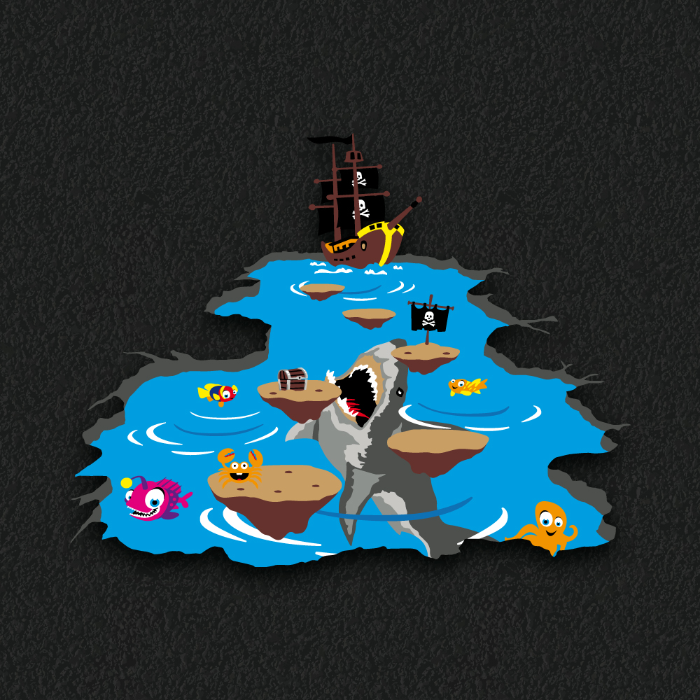 3D Underwater thermoplastic playground marking