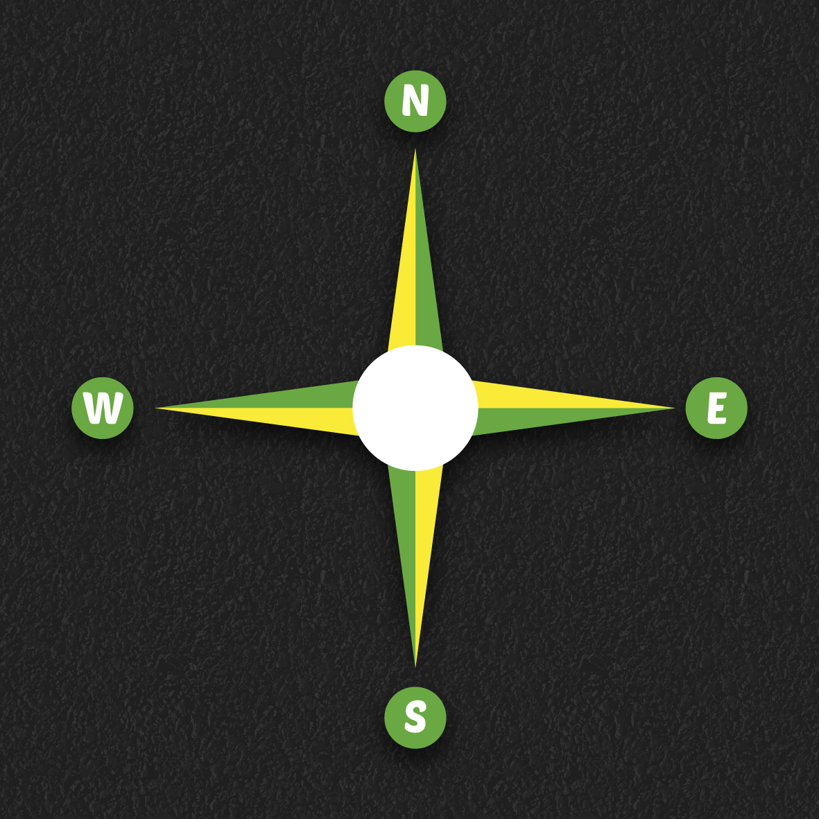 Compass 4 point thermoplastic playground marking