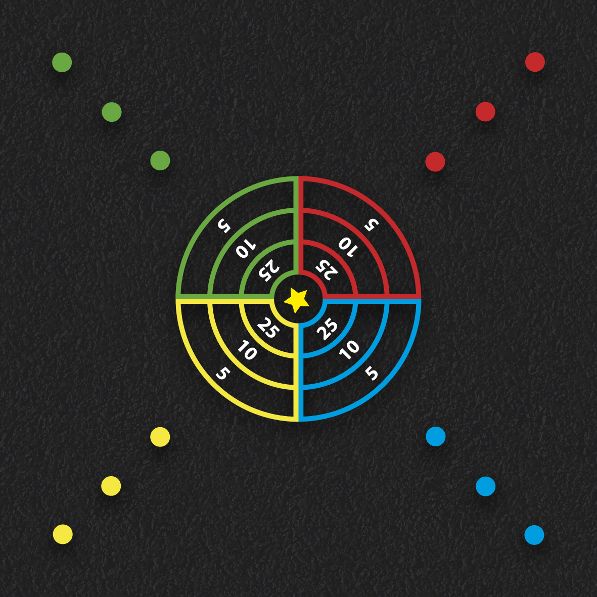 4 Way Target thermoplastic playground marking
