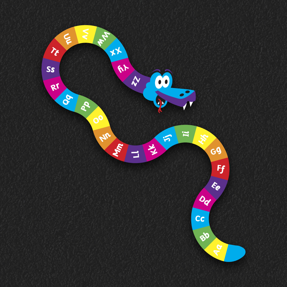 A – Z Snake Upper & Lowercase thermoplastic playground marking