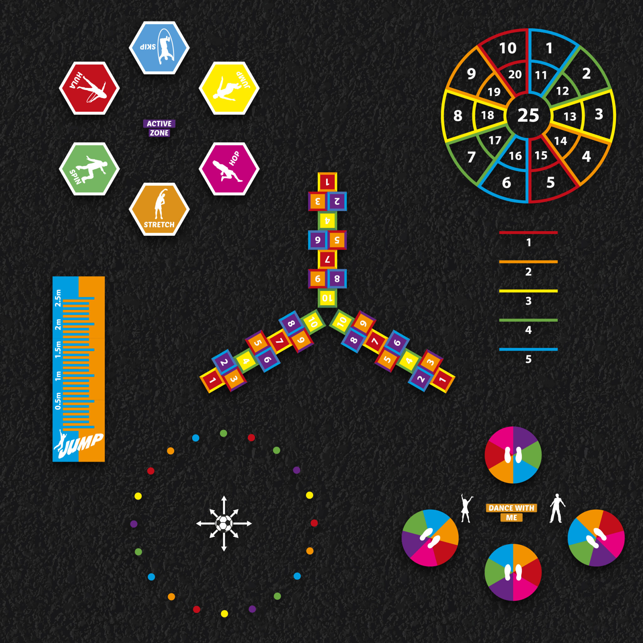 Active Package thermoplastic playground marking