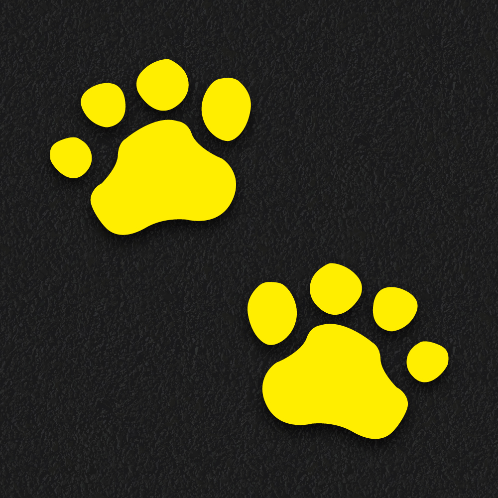 Bear Print Pair thermoplastic playground marking