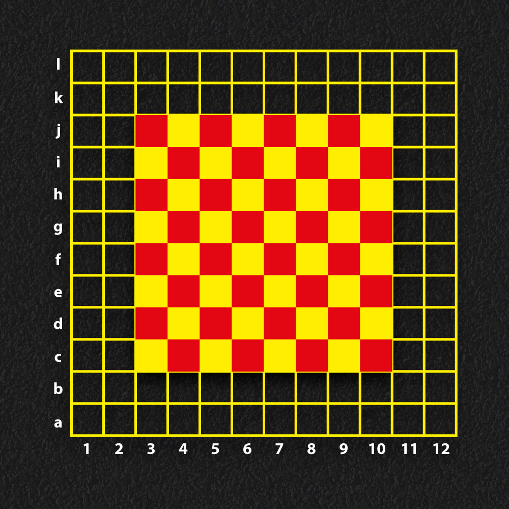 Chess Board with Coordinates Grid thermoplastic playground marking
