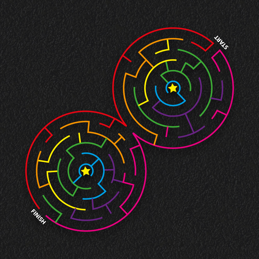 Double Circular Maze thermoplastic playground marking