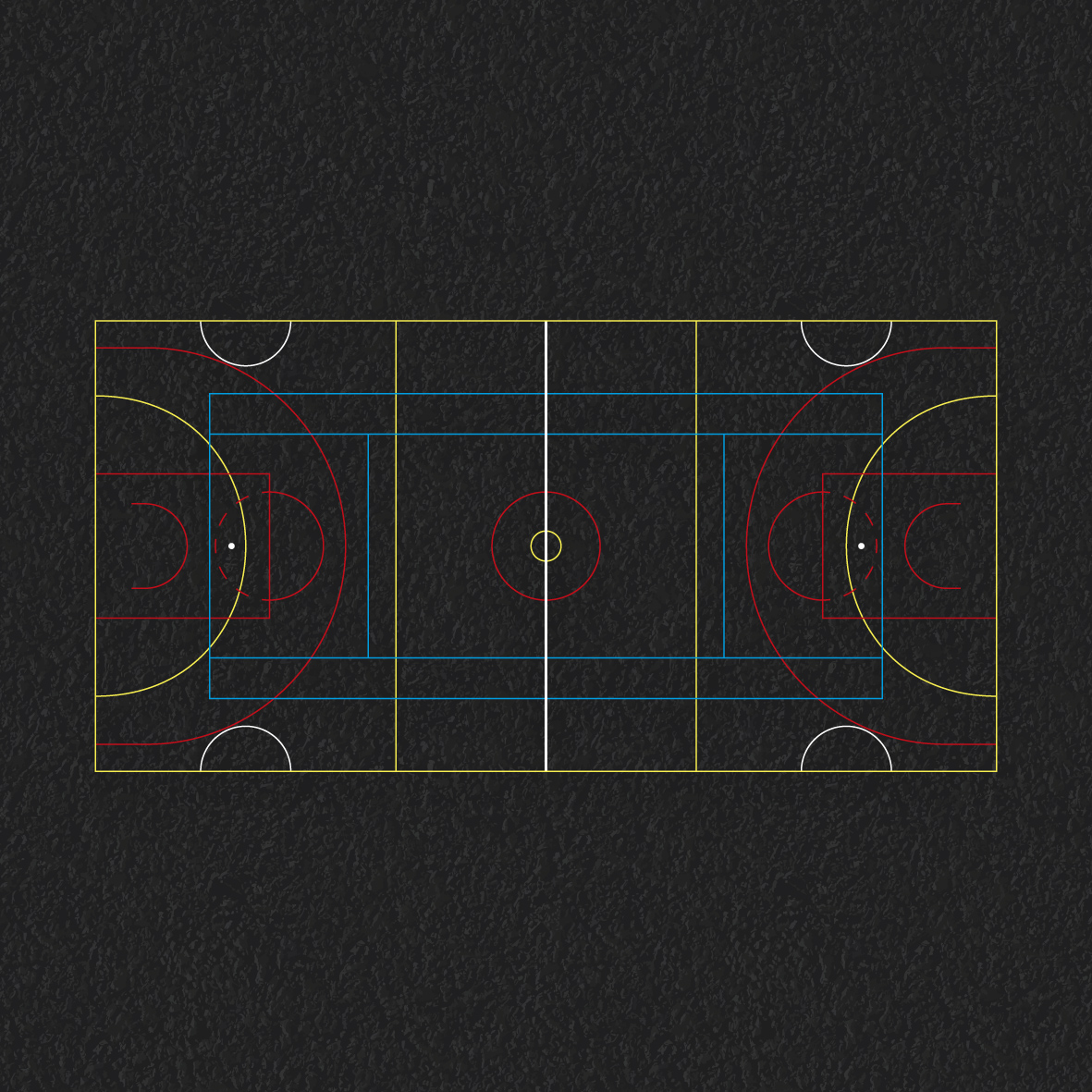Multi Court – Netball, Basketball, Tennis, Mini Football thermoplastic playground marking
