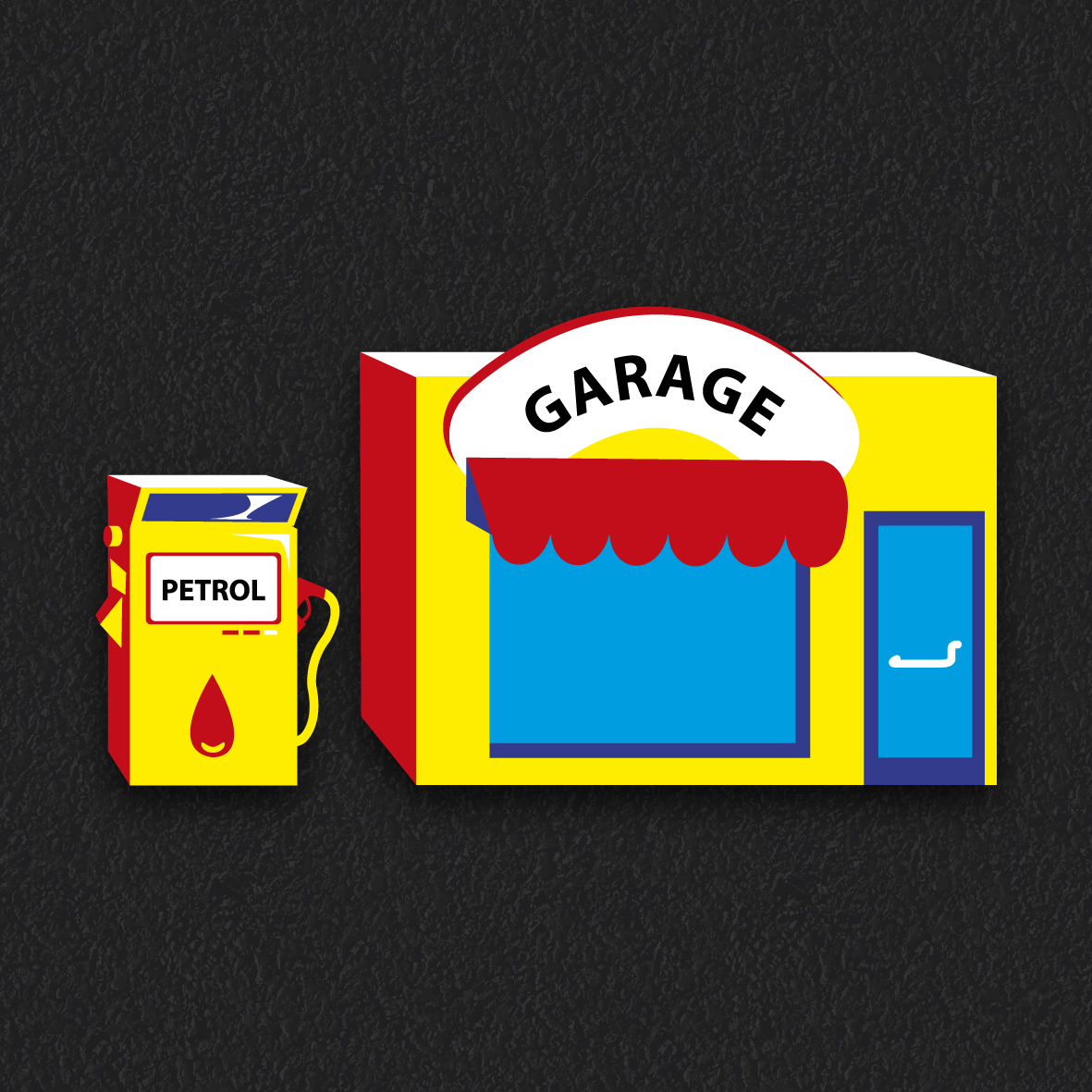 Garage thermoplastic playground marking