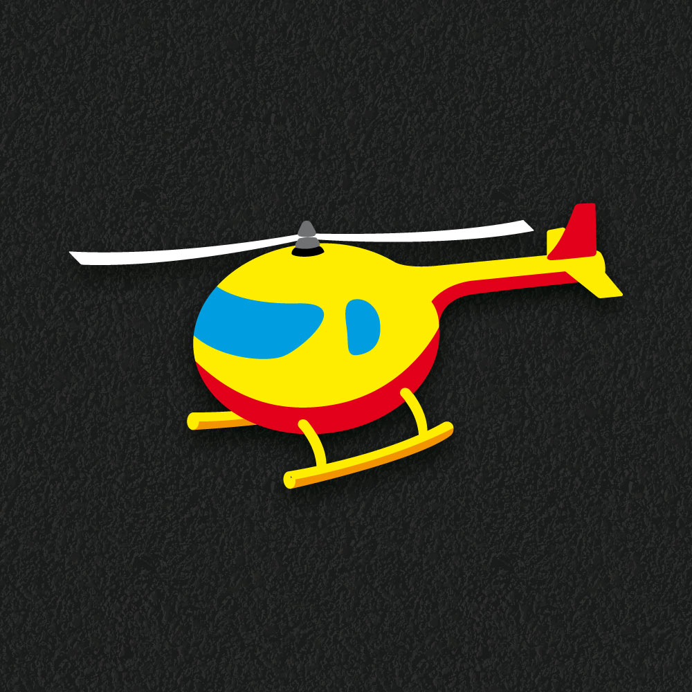 Helicopter thermoplastic playground marking