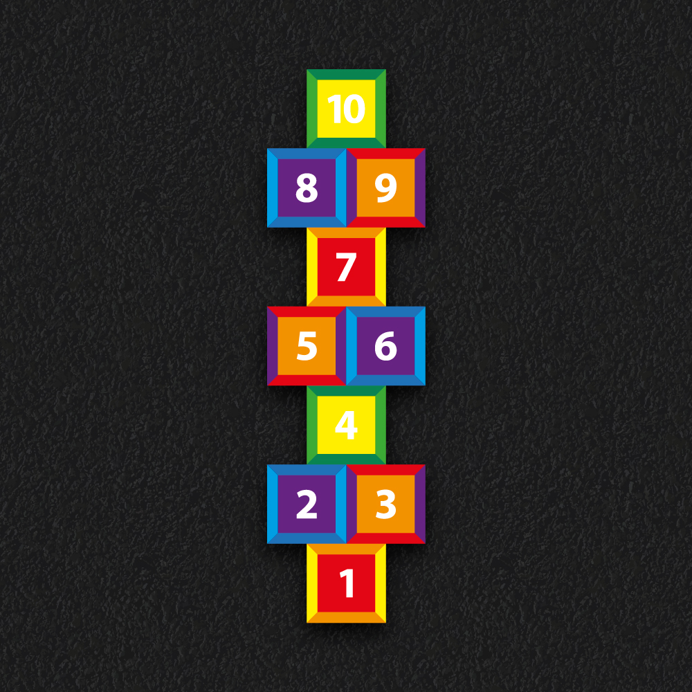 Hopscotch thermoplastic playground marking