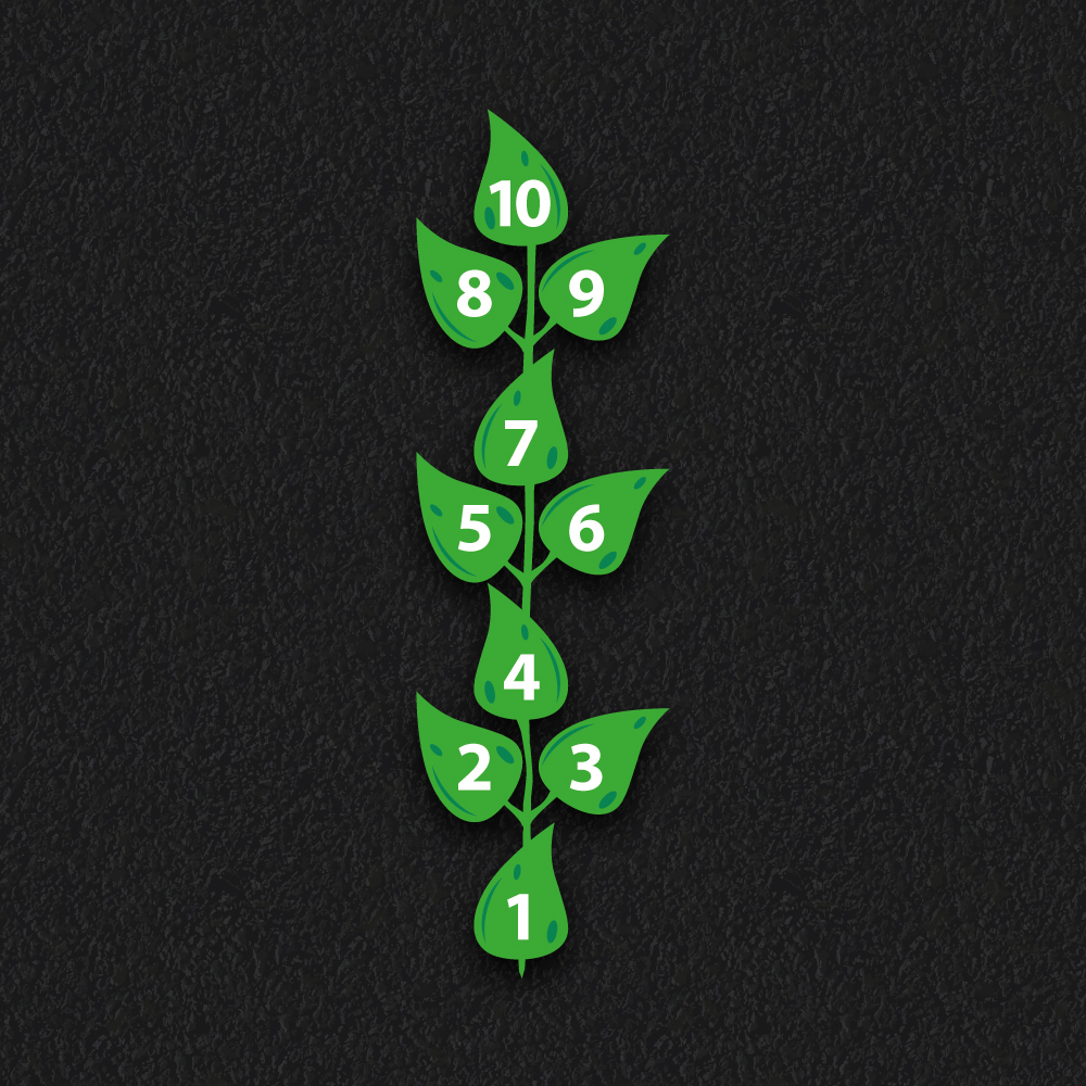 Leaf Hopscotch thermoplastic playground marking