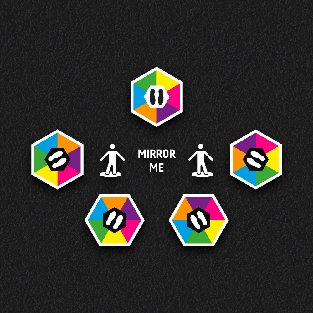 Hexagonal Mirror Me (4) thermoplastic playground marking