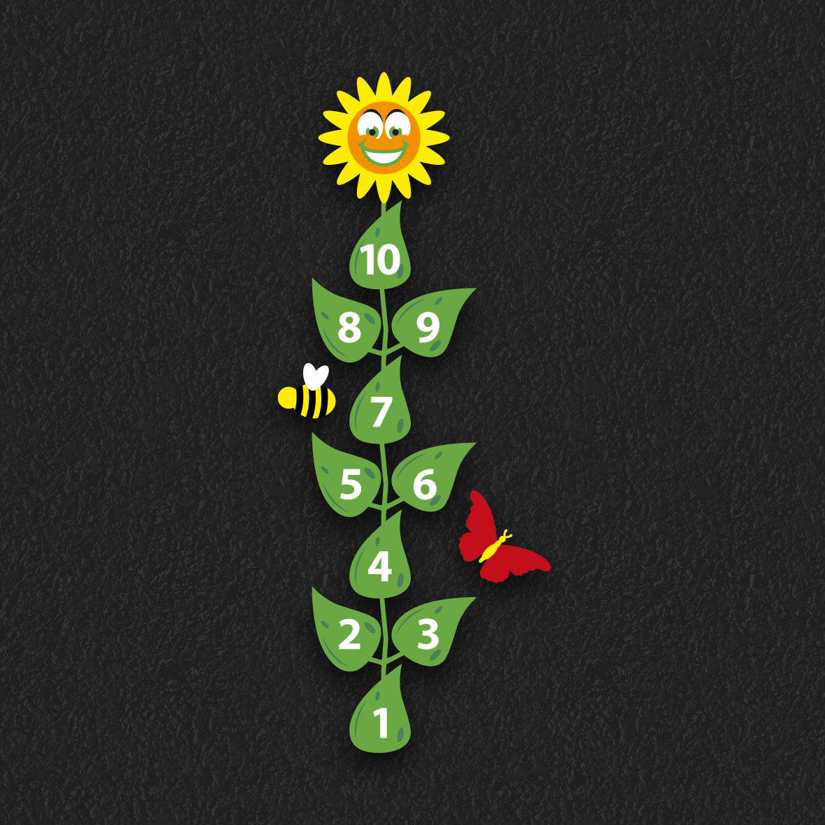 Sunflower Hopscotch thermoplastic playground marking