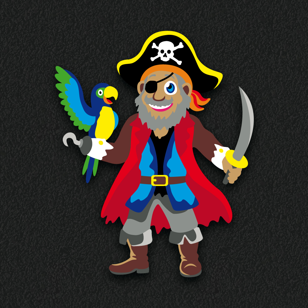 Pirate thermoplastic playground marking