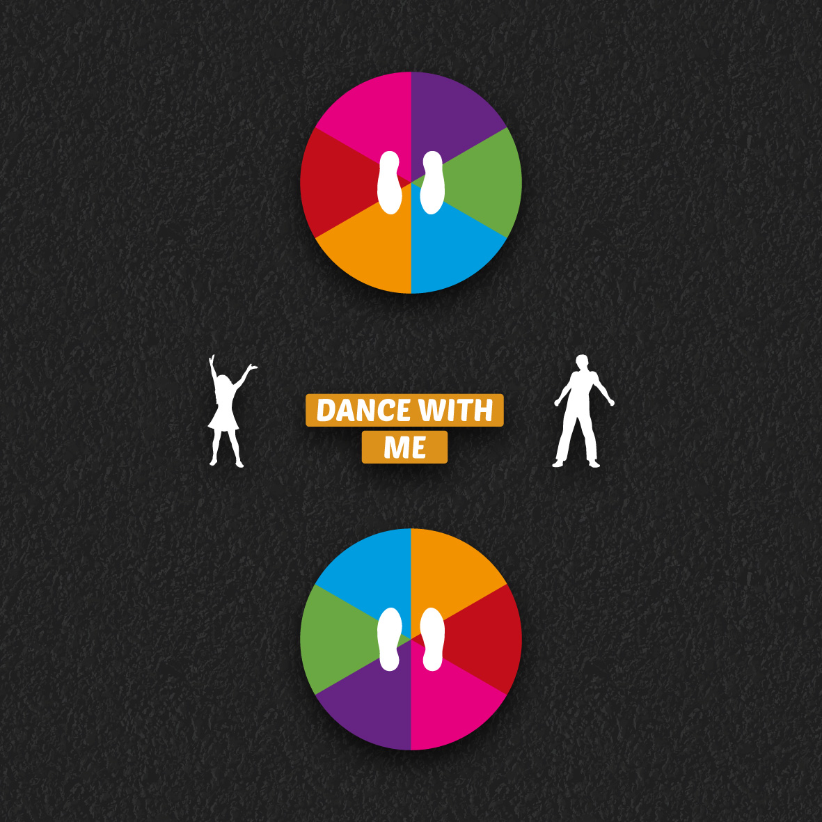 Solid Dance With Me 1 Station thermoplastic playground marking