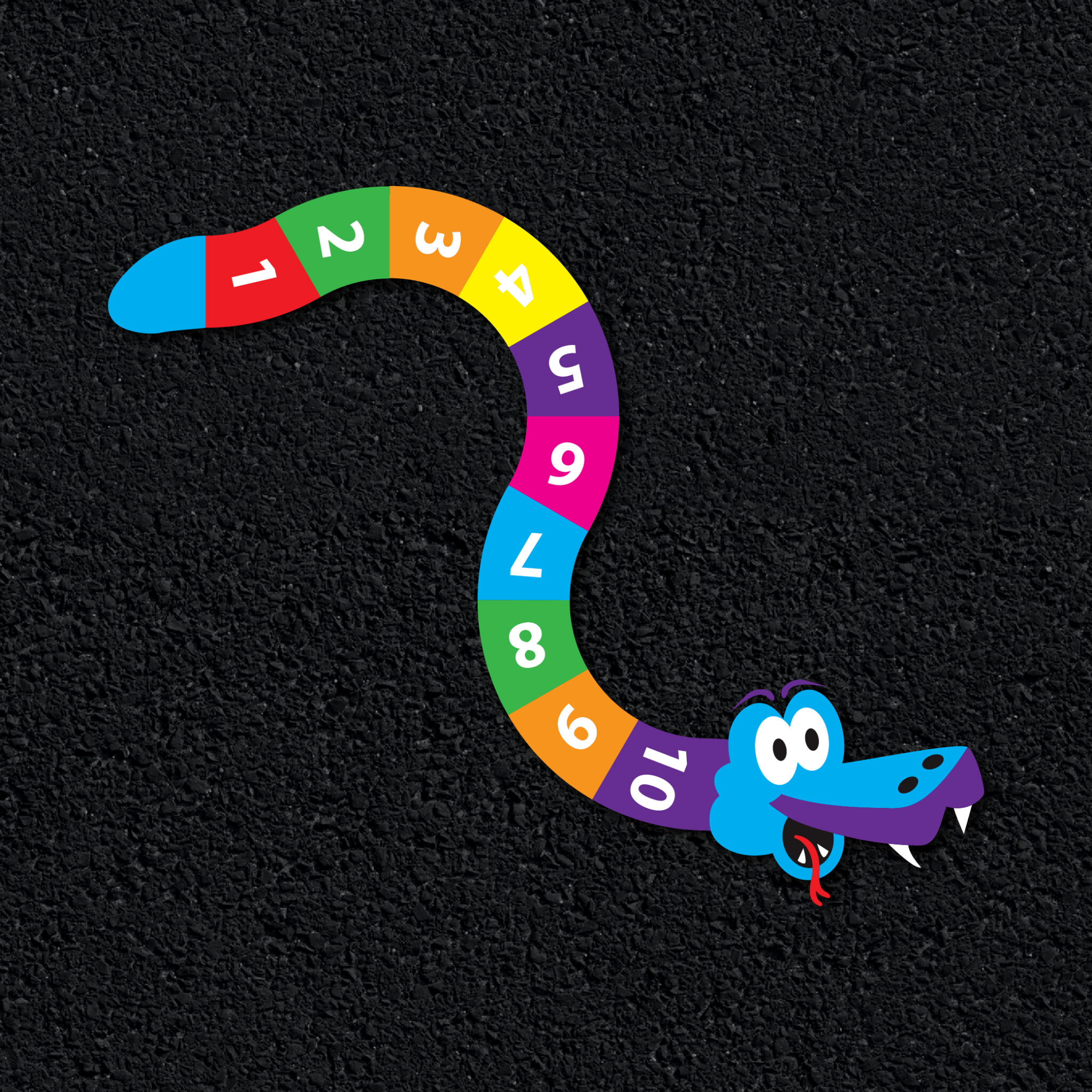1 – 10 Snake thermoplastic playground marking