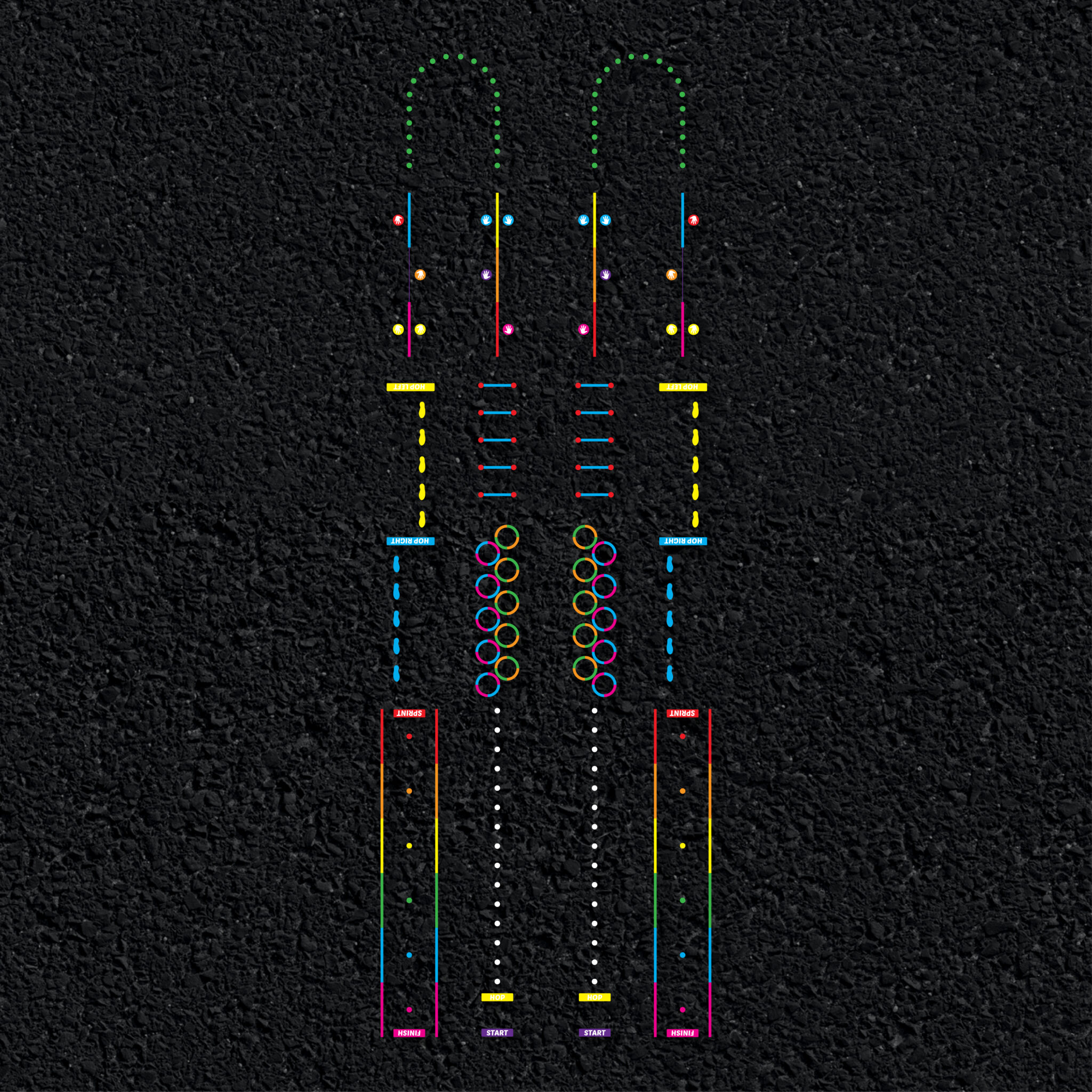 Dual Trail thermoplastic playground marking