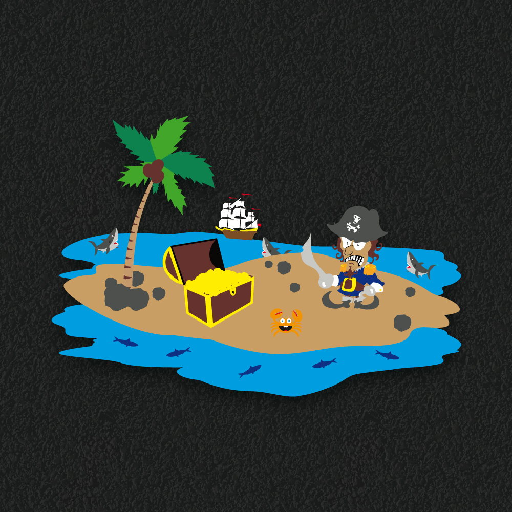 Pirate Theme thermoplastic playground marking