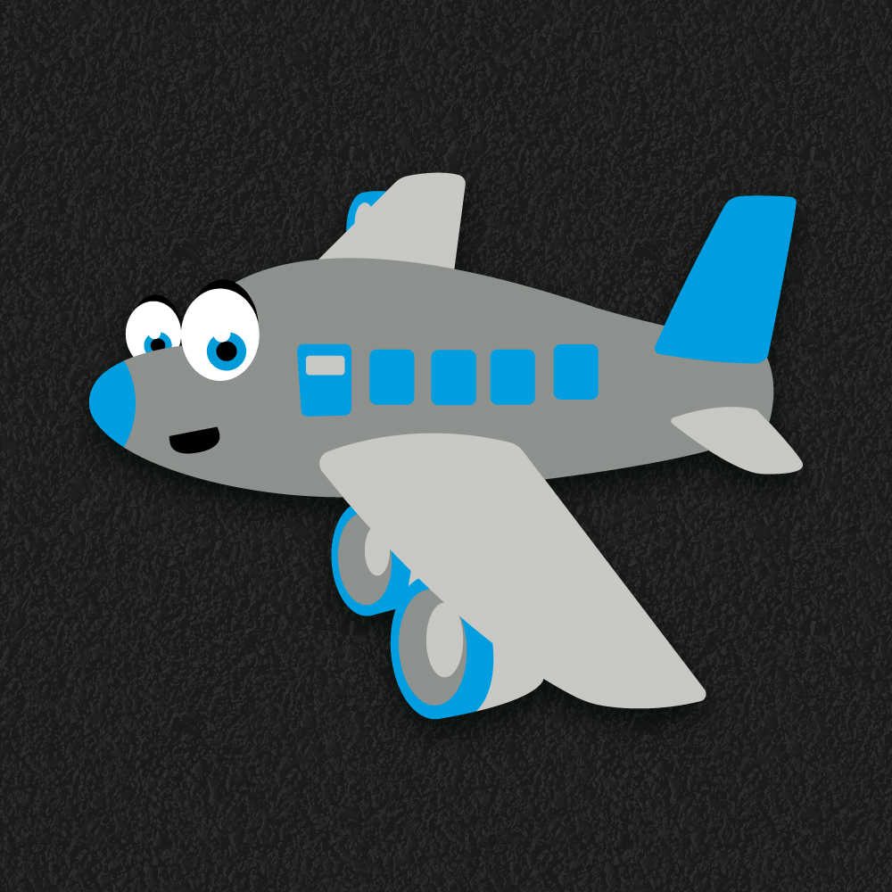 Plane thermoplastic playground marking