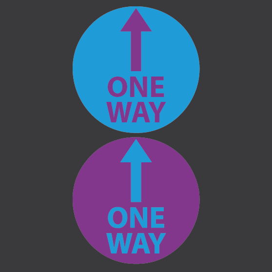 One Way System Marking thermoplastic playground marking