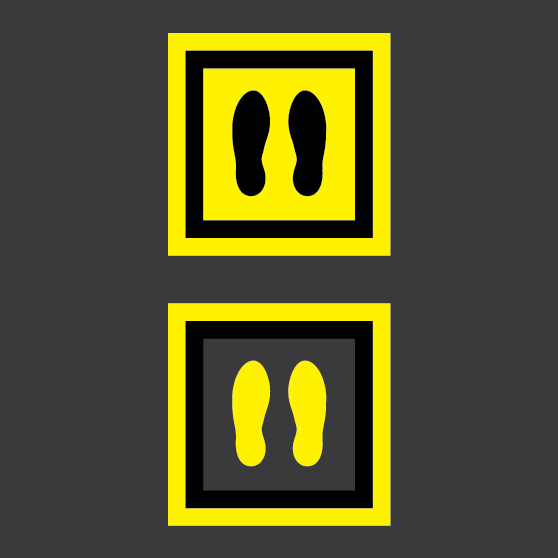 Social Distancing Footprints thermoplastic playground marking