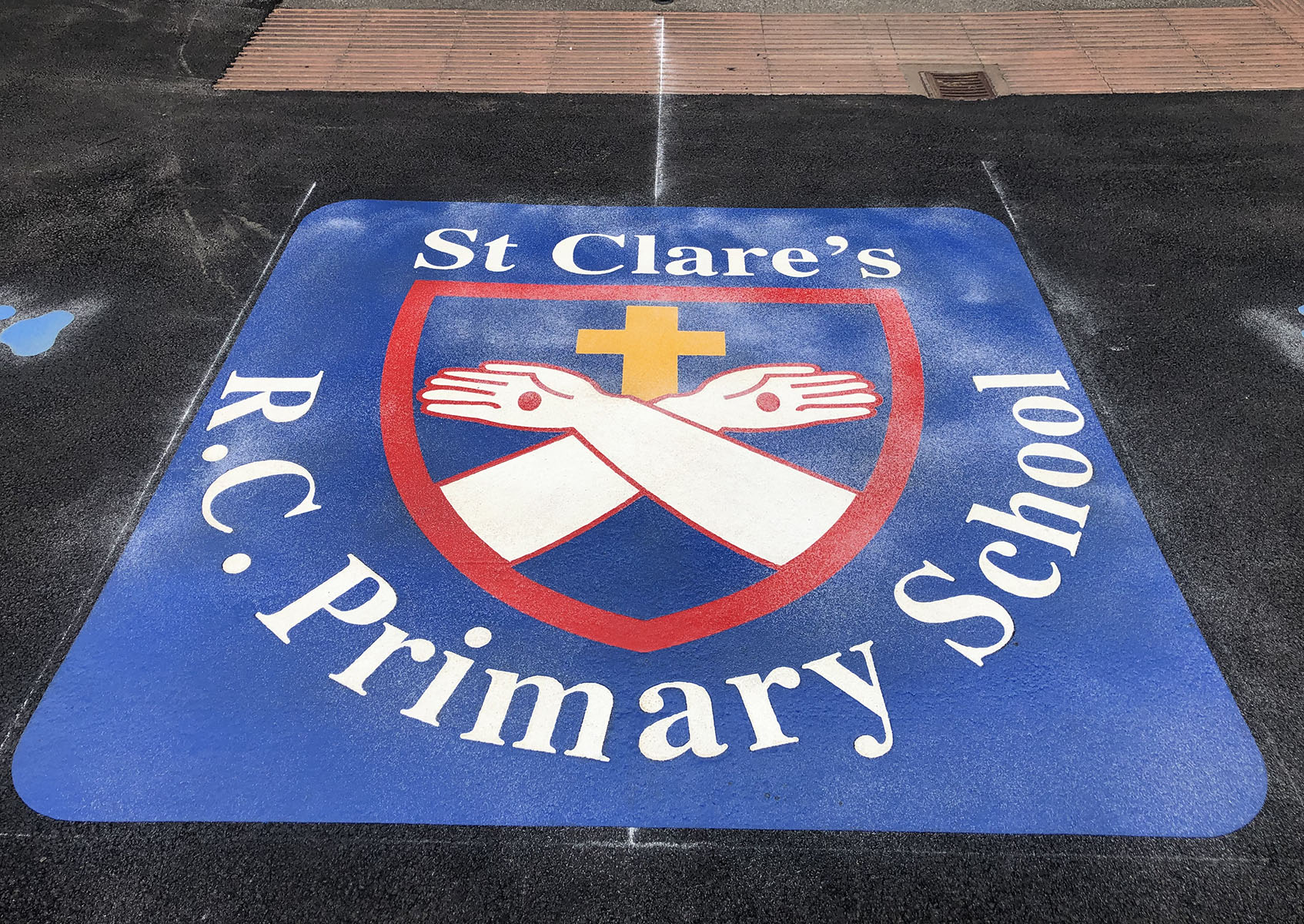 School Logo thermoplastic playground marking