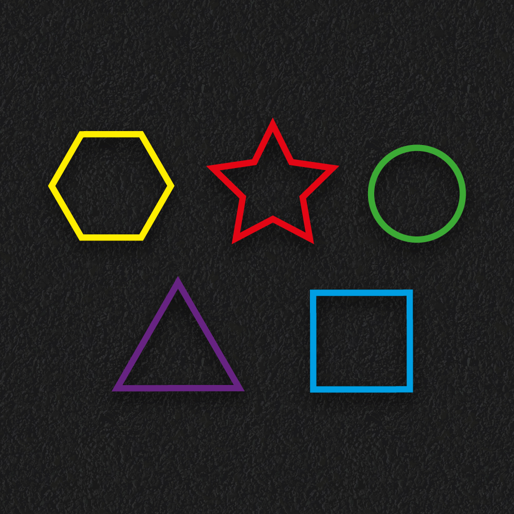 Single Shape Assortment Outline thermoplastic playground marking