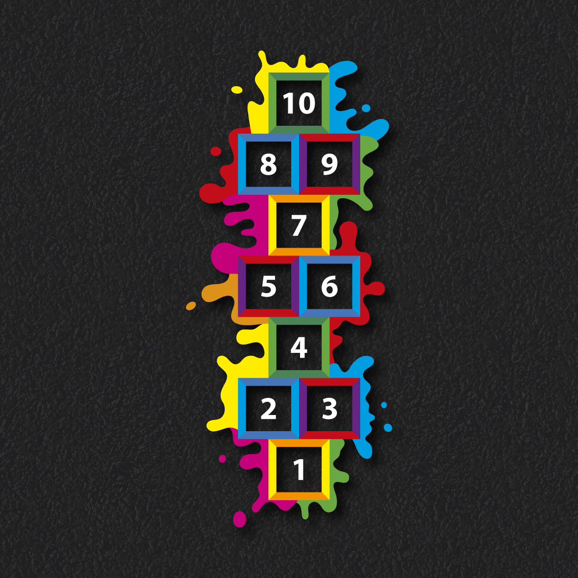 Splash Hopscotch Outline thermoplastic playground marking