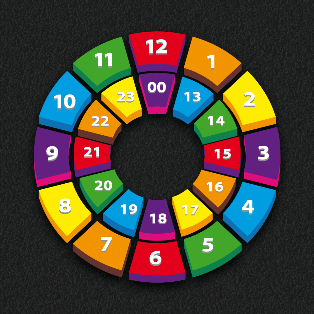 3D Clock Target thermoplastic playground marking