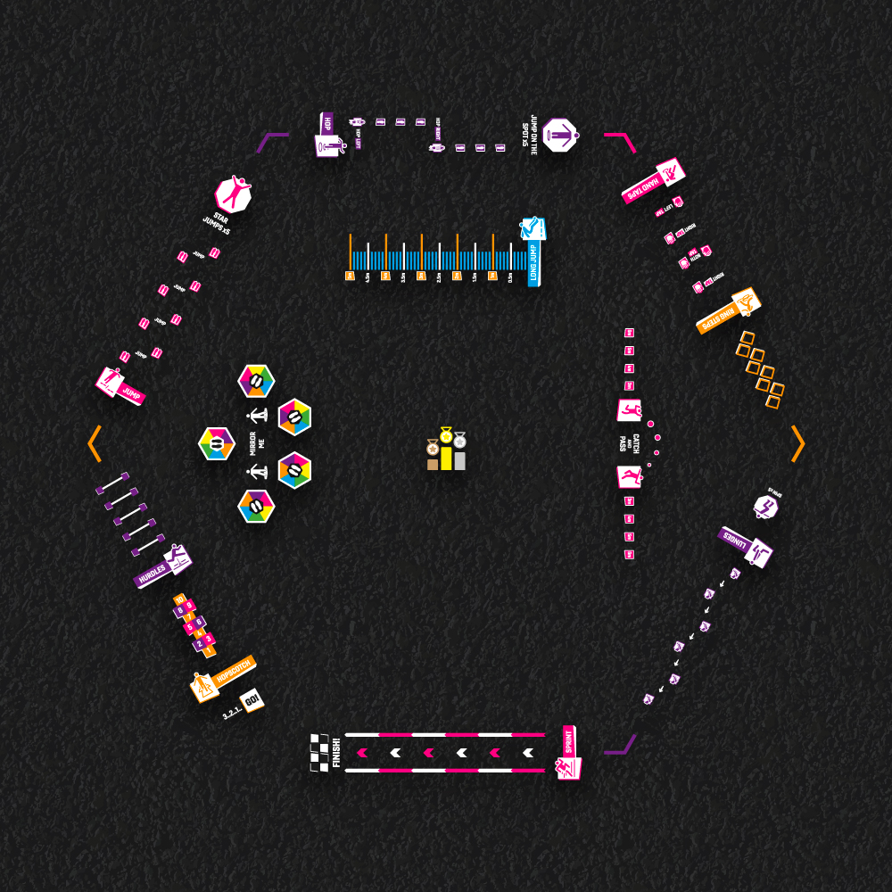 Trail Large With Games thermoplastic playground marking