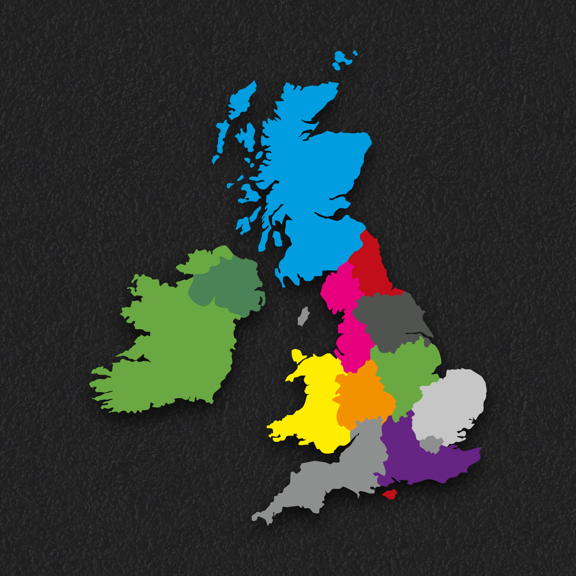 UK Map Regions thermoplastic playground marking