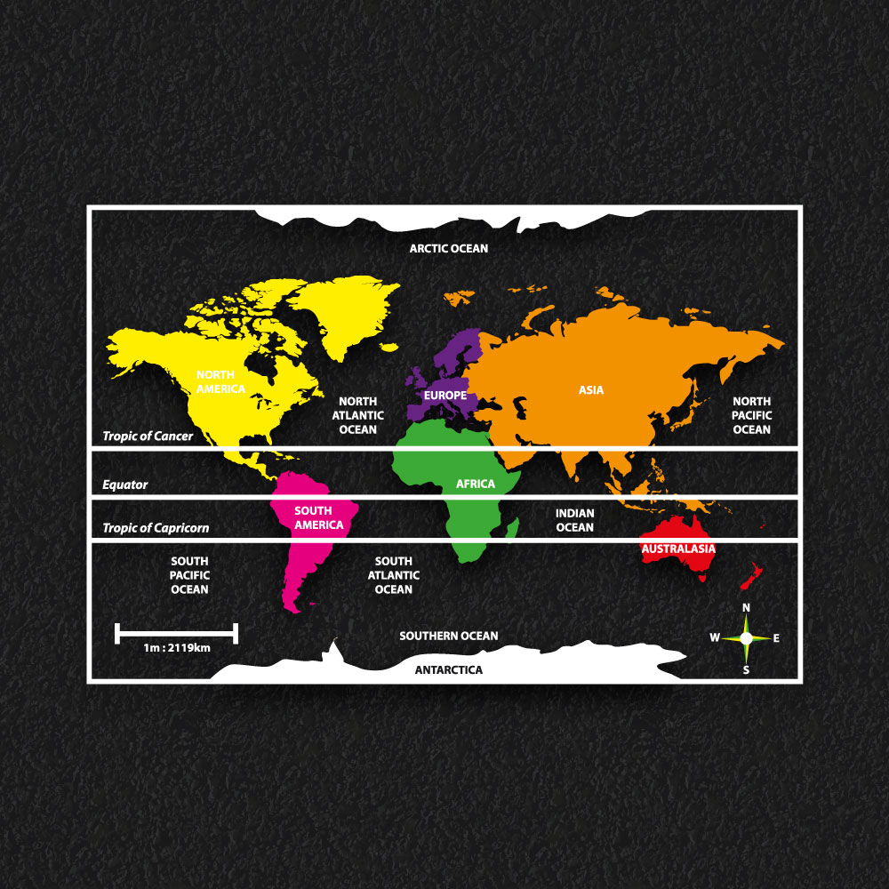 World Map Playground Marking thermoplastic playground marking