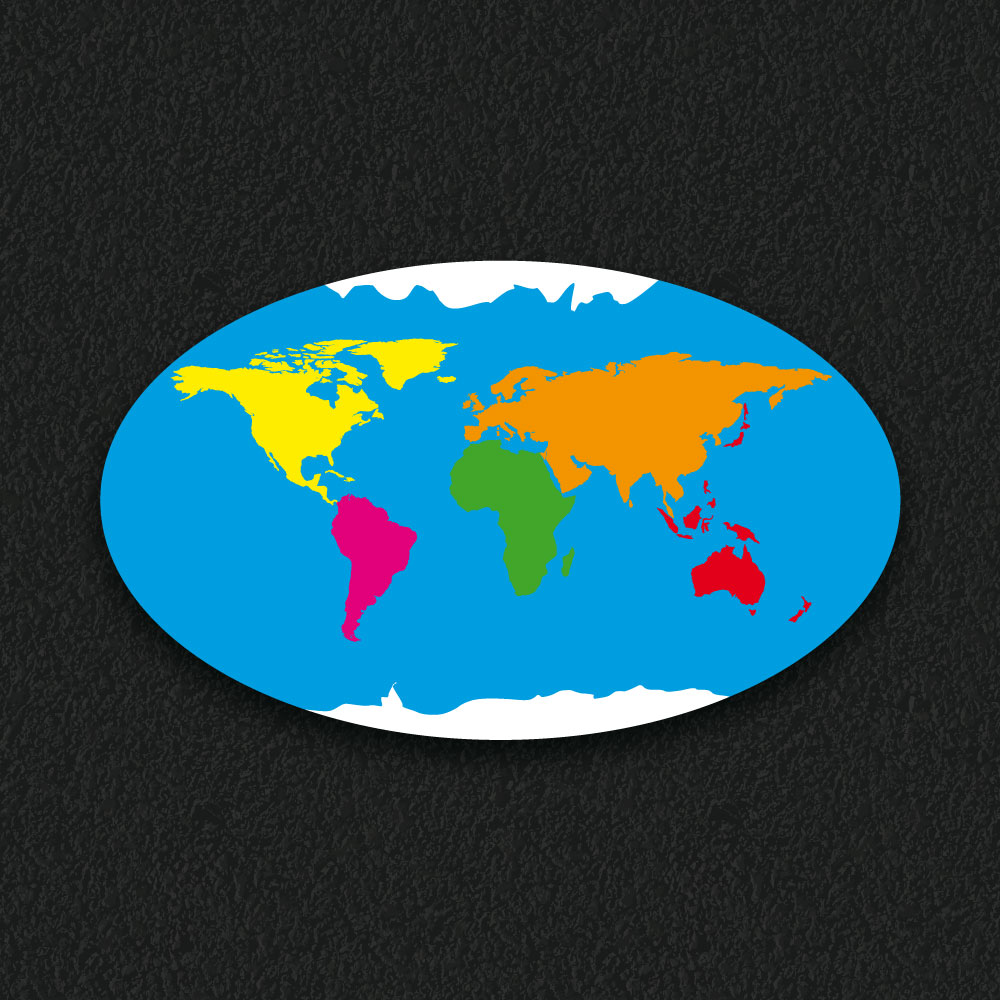 World Map Oval thermoplastic playground marking