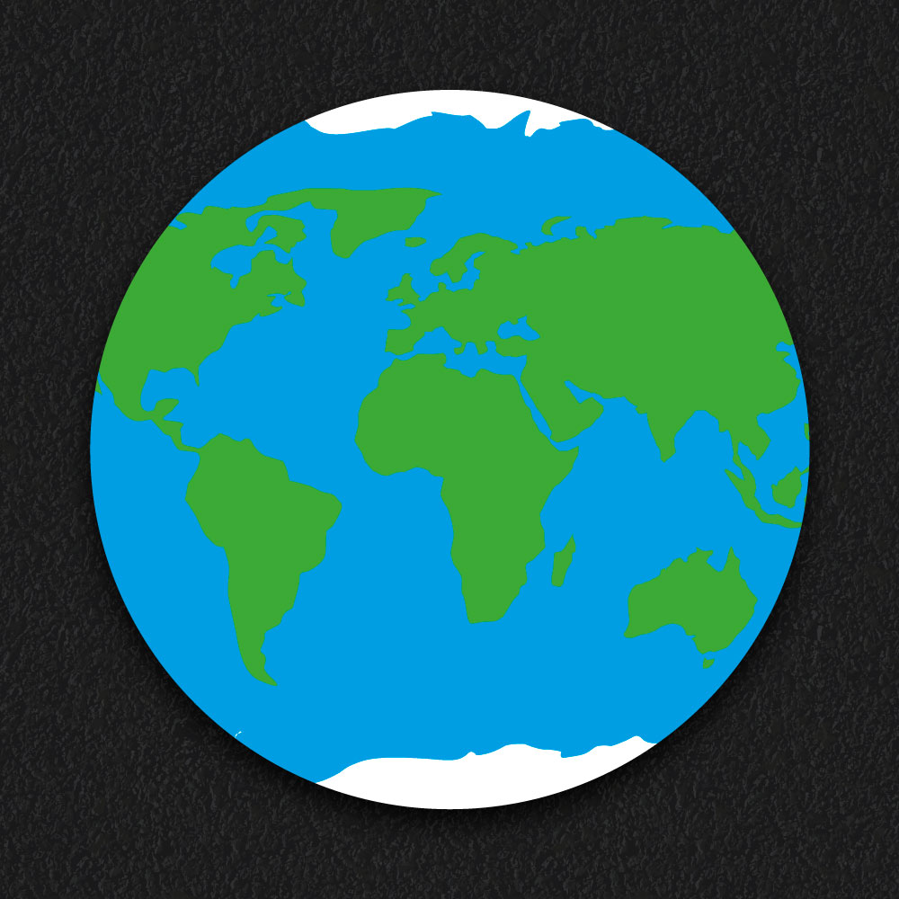 World Map thermoplastic playground marking