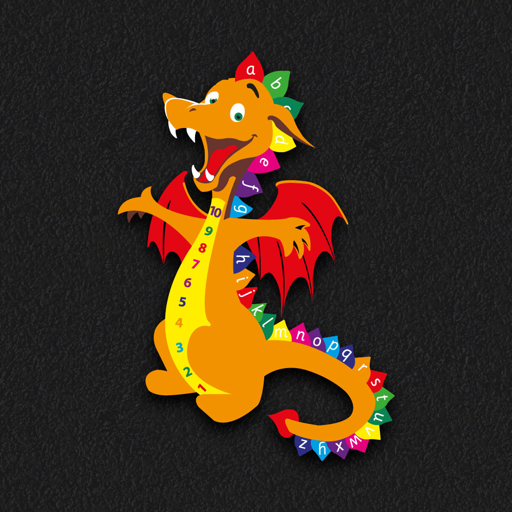 3D Dragon thermoplastic playground marking