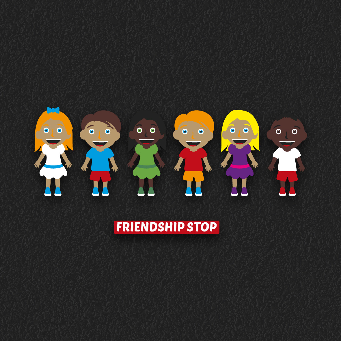Friendship Stop thermoplastic playground marking