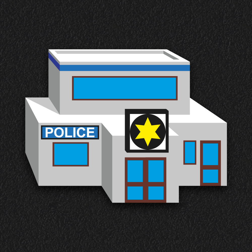 Police Station thermoplastic playground marking
